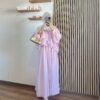 Pembe Fırfırlı Etekli Takım